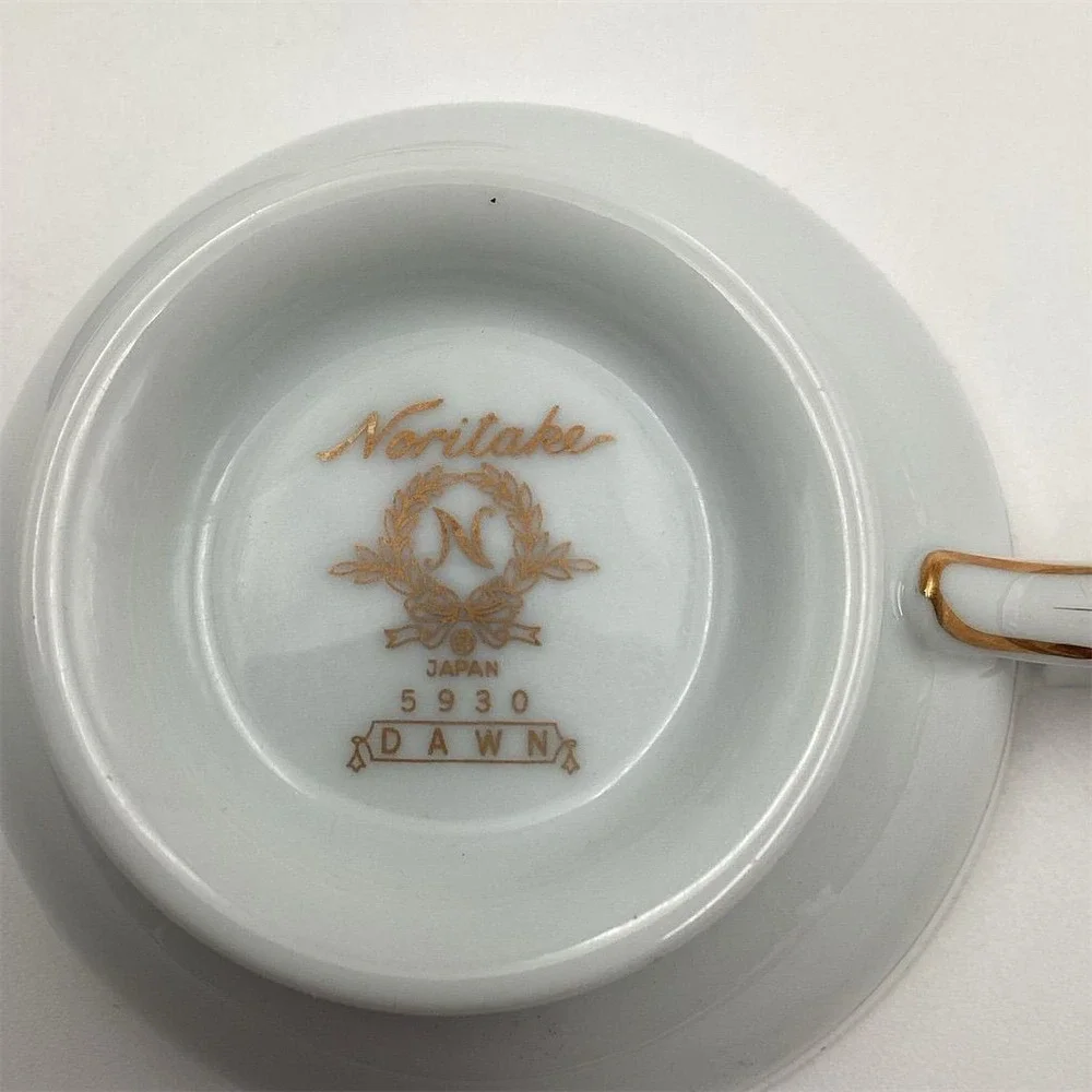 Noritake Dawn 5930 Vintage Tea Cups Set of 3 White Porcelain‎ Japan